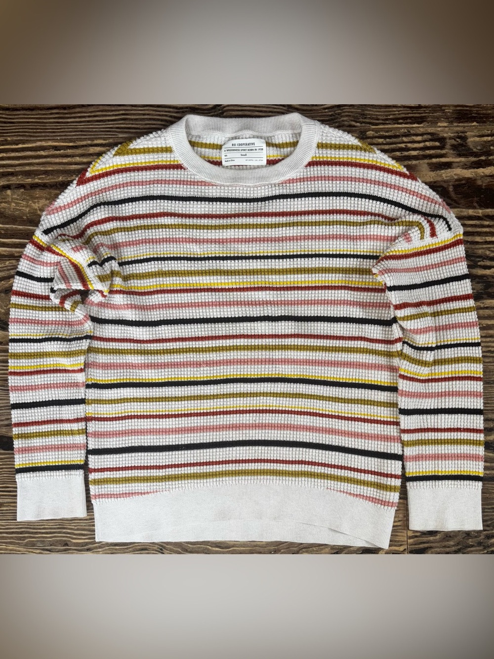 REI COOPERATIVE Women's Striped Waffle-Knit Crewneck Sweater